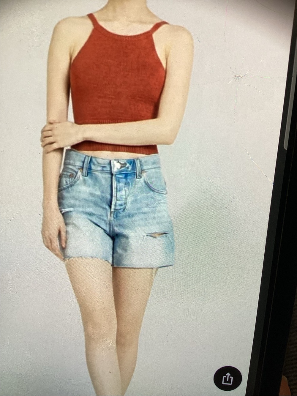 Express boyfriend midi mid rise Denim Shorts
